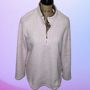 Sherpa style quarter zip pullover size xlarge light pastel pink